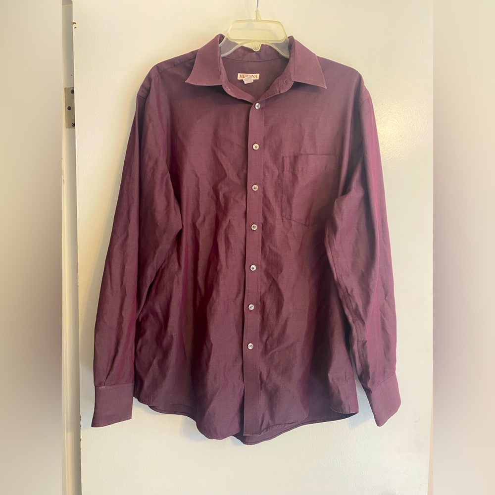 Merona Y2K Plum Button Down Dress Shirt- Size L